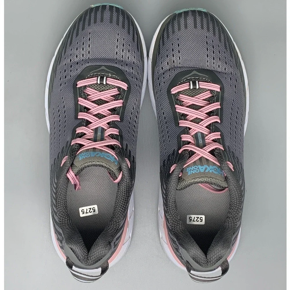 Hoka One One Clifton 5 Gray Pink Running Shoes Women's Sz 10